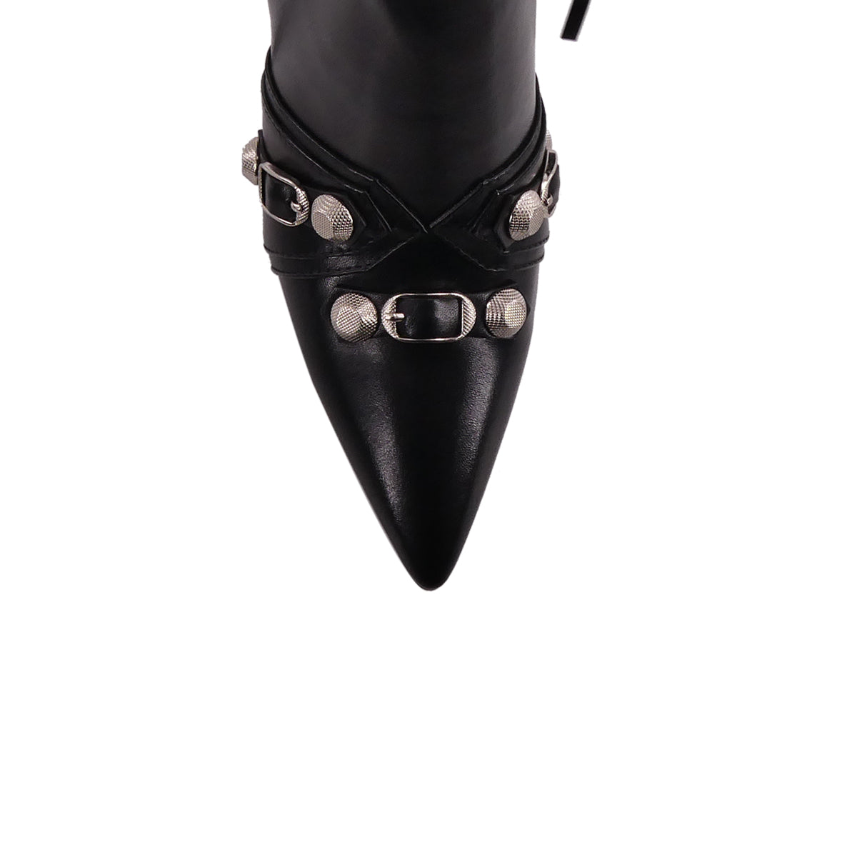 Pointed Toe Zipper Rivet Knee High Boots