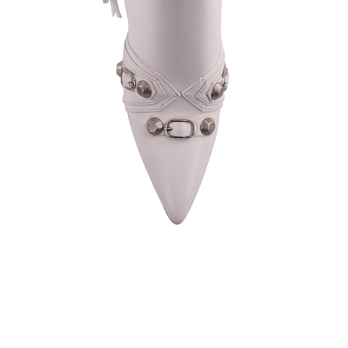 Pointed Toe Zipper Rivet Knee High Boots
