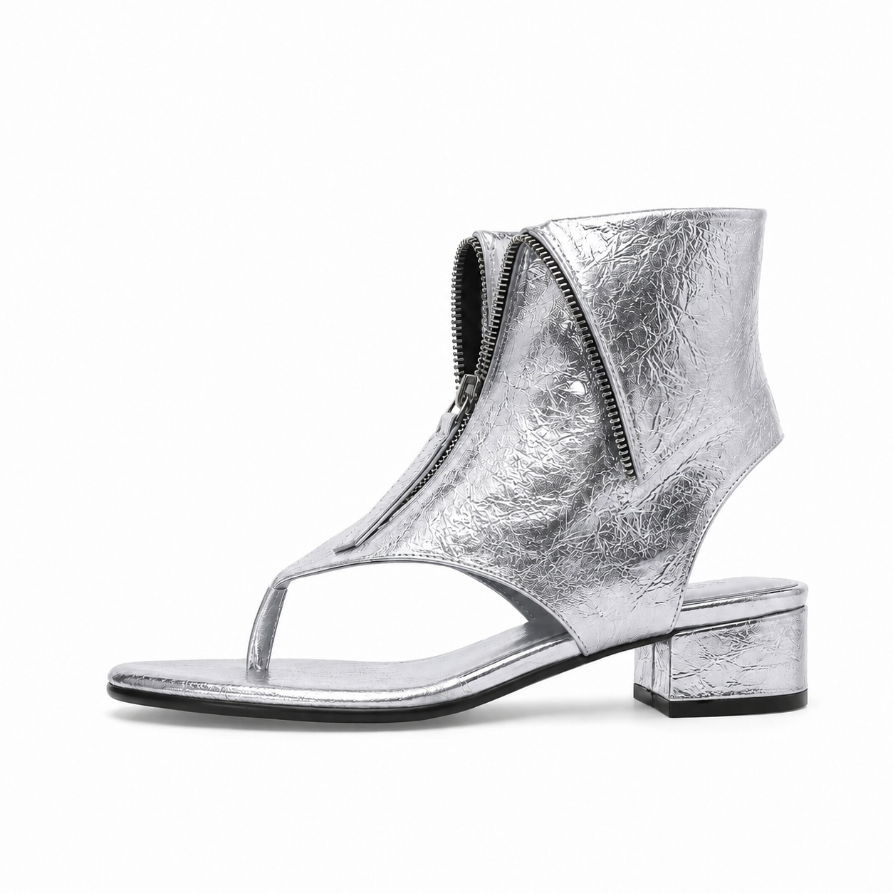 Open Toe Flip-Flop Zipper Bootie Sandals