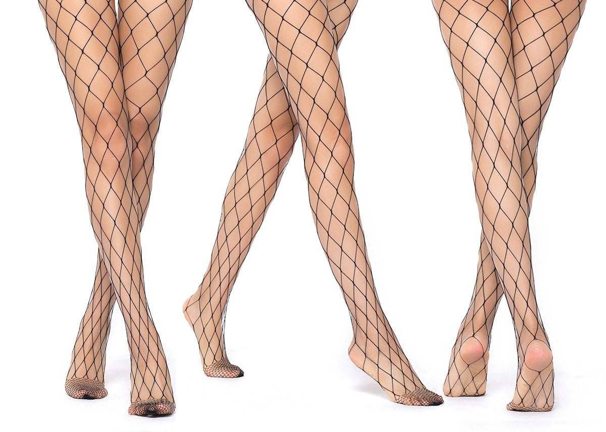 Hollow Out Fishnet Thigh High Socks