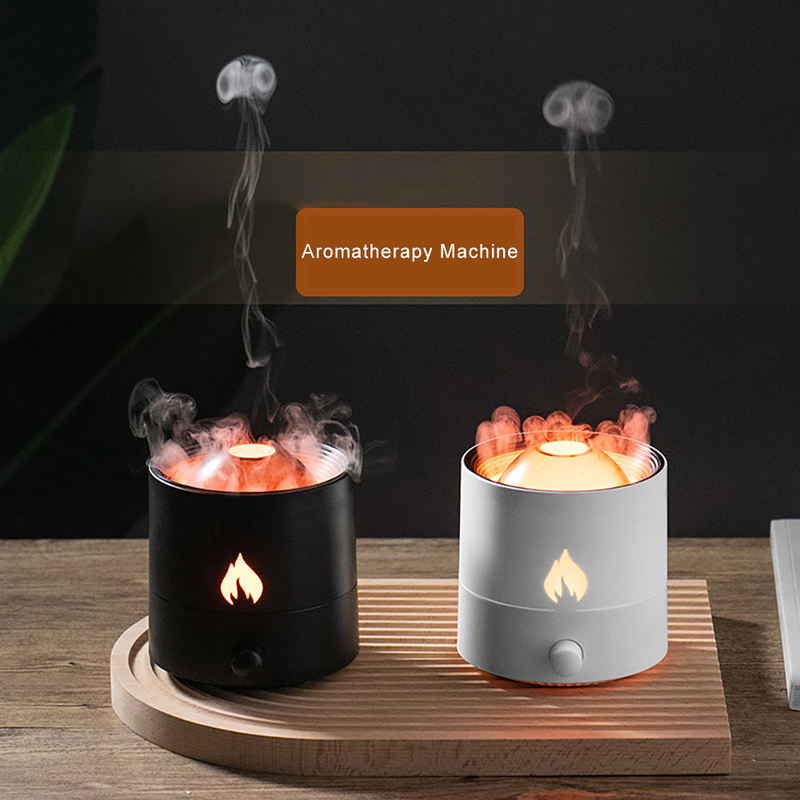 V8 Flame Aroma Diffuser Manufacturer, 250ml Humidifier with Dual Mist & Fire Light
