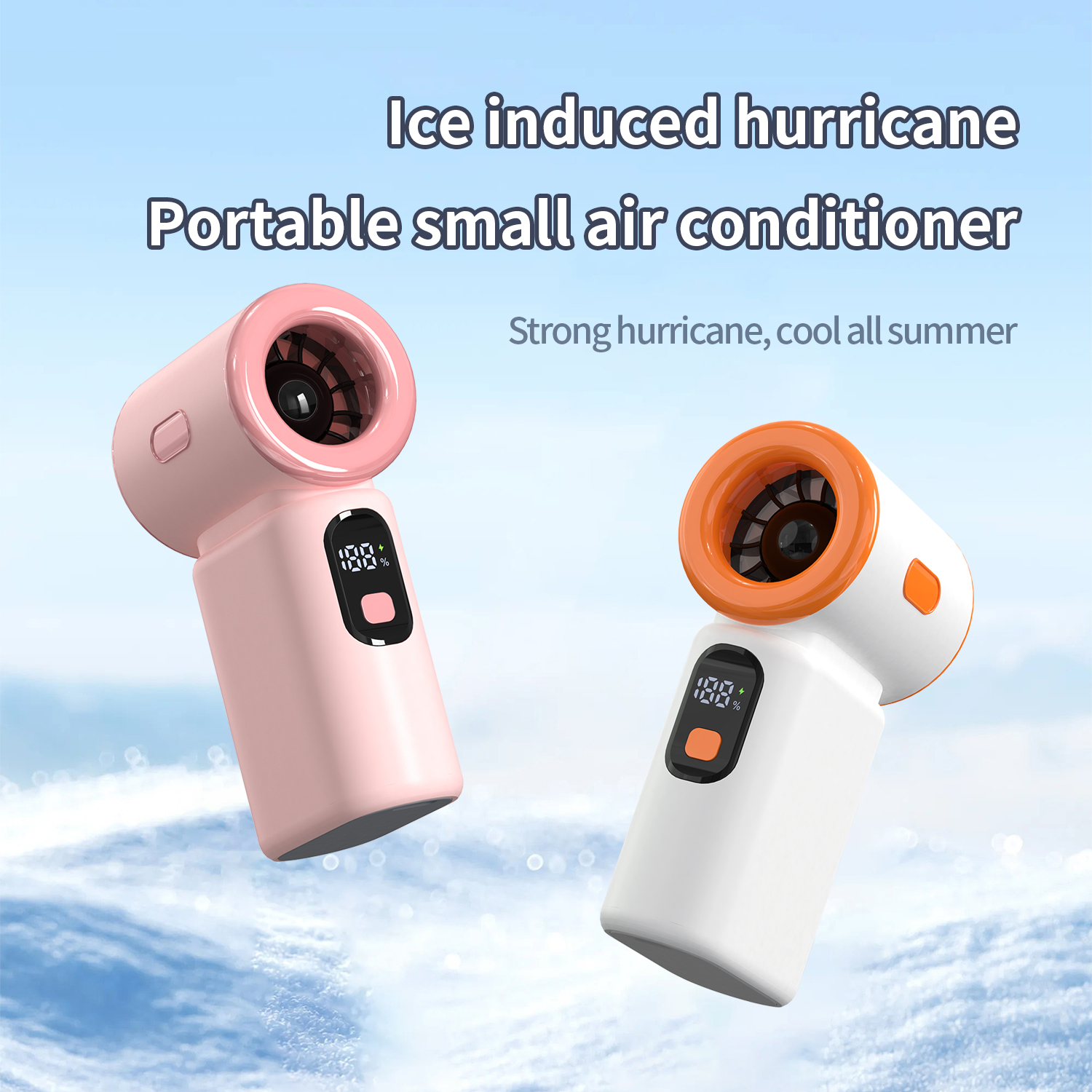 Model HX-F001 Handheld Turbo Fan Manufacturer, 2000mAh Portable Mini Fan with Digital Display