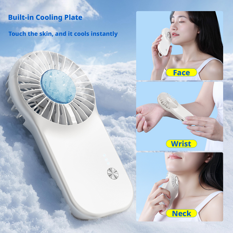 Model TC56 Cooling Handheld Fan Manufacturer, 2000mAh Portable Mini Fan with 10-12°C Refrigeration