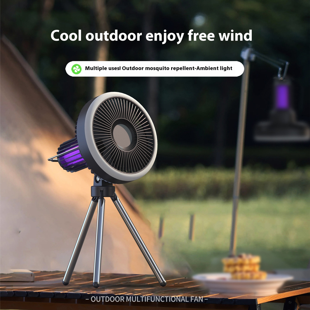Model HX-149 Outdoor Multifunctional Fan Manufacturer, 5000mAh Rechargeable with Mosquito Repellent & LED Light