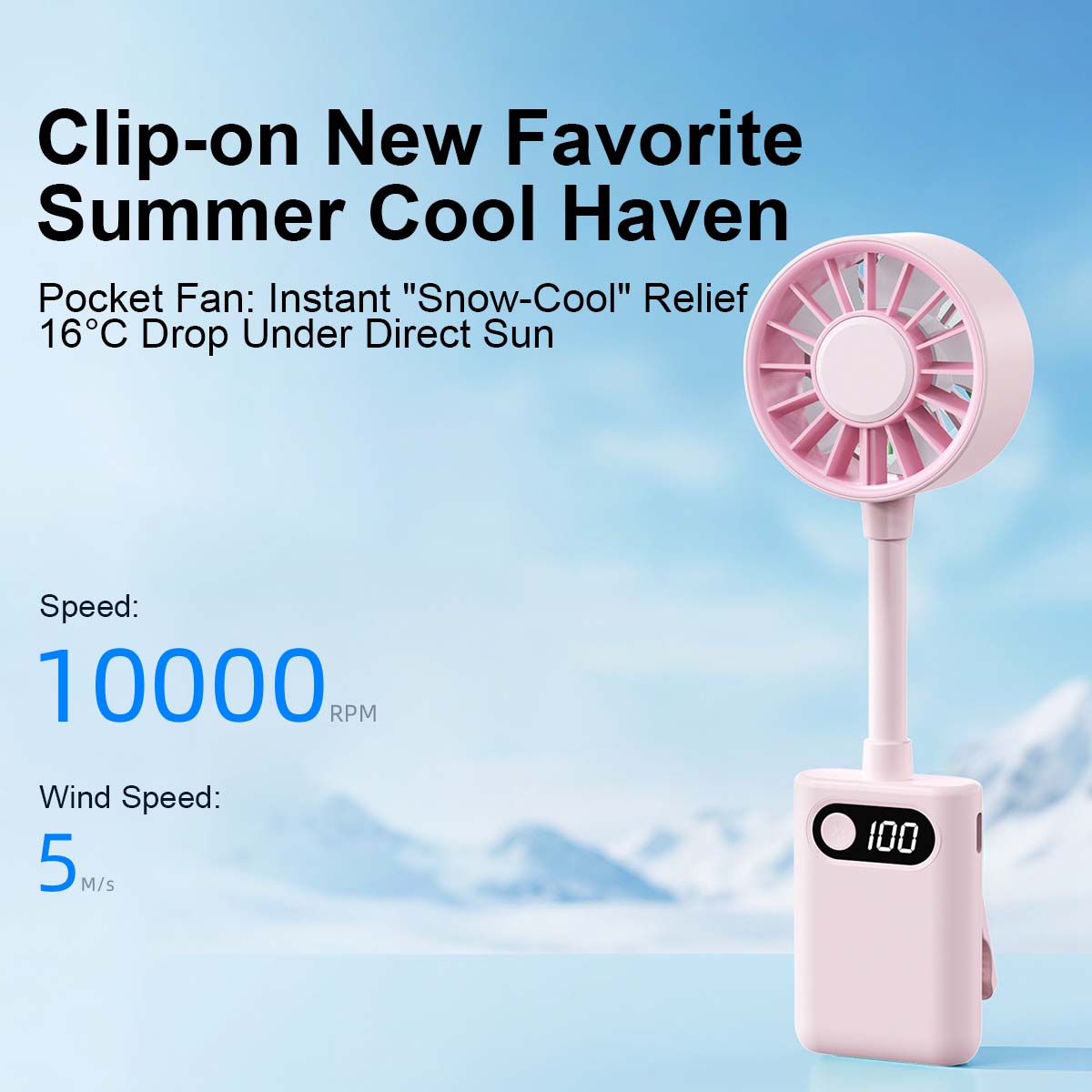 Model F7 Clip Fan Manufacturer, 1200mAh Battery, 4 Colors Available