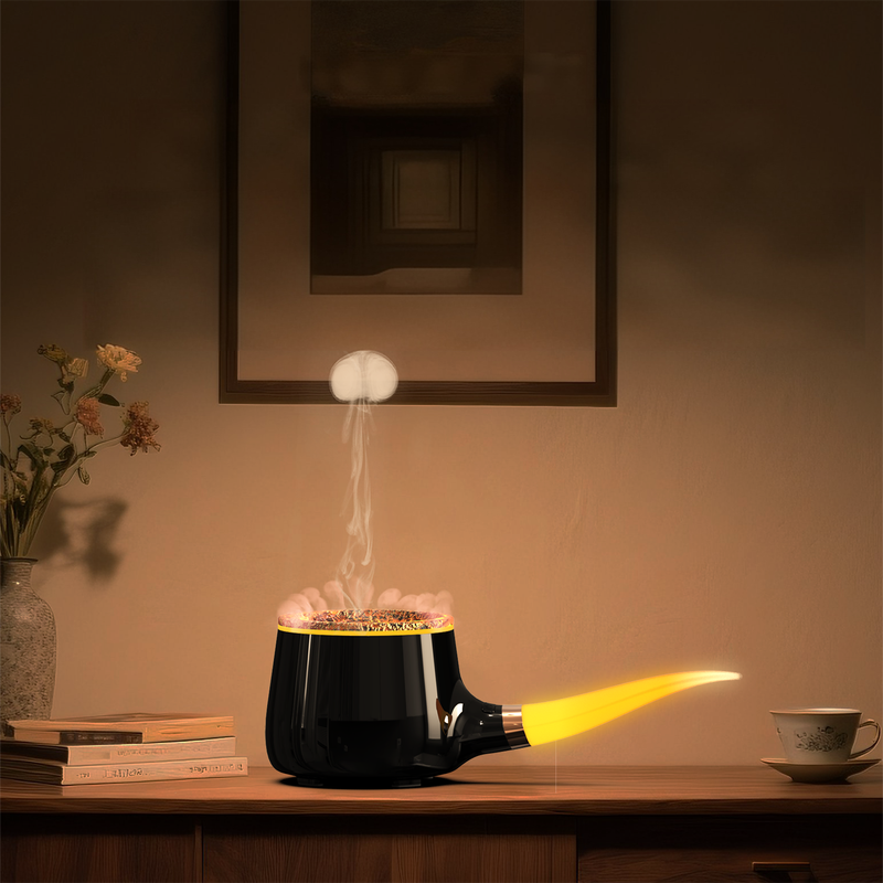 HX-X109 Pipe Aroma Diffuser Manufacturer, Multi-Spray Humidifier with Flame Lava Light