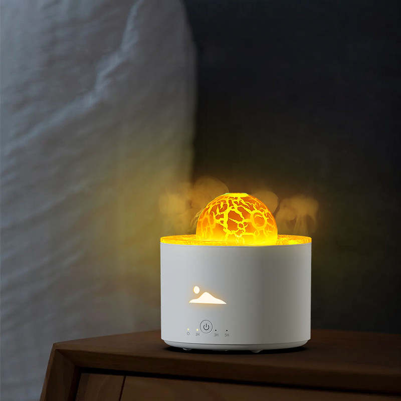 130 Volcano Aroma Diffuser Manufacturer, 250ml Humidifier with Crackle Lava Light