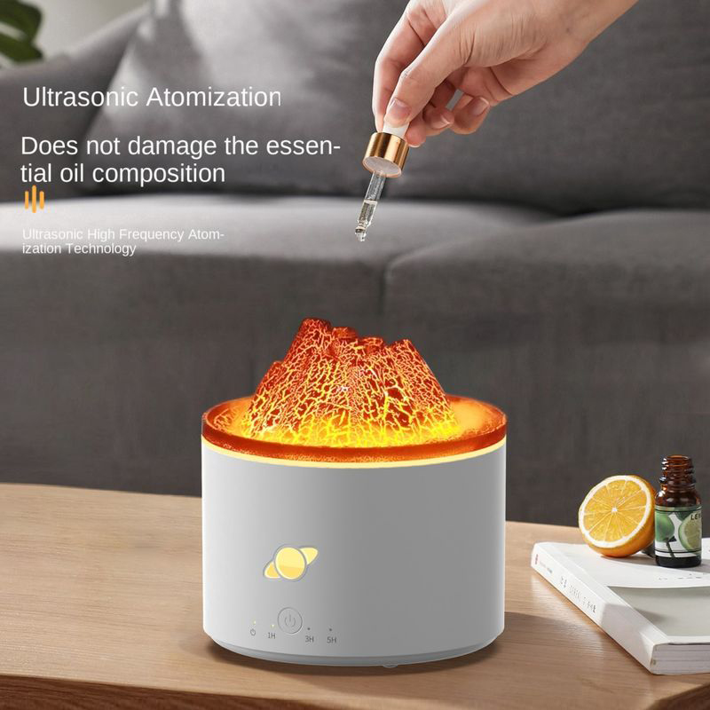 130C Volcano Aroma Diffuser Manufacturer, 250ml Humidifier with Multi-Material Customization
