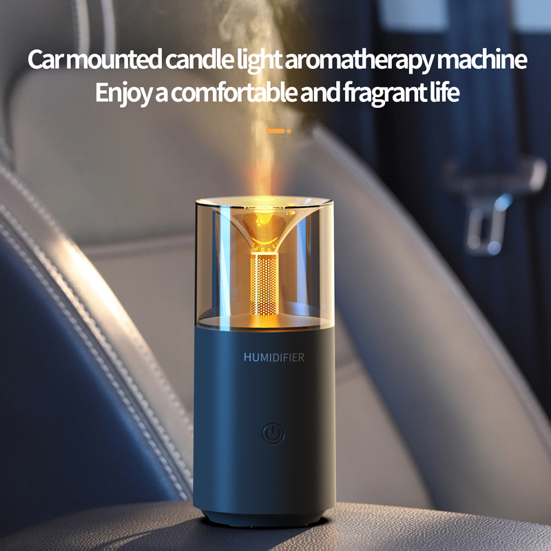 129 Car Candle Light Aroma Diffuser Manufacturer, 120ml Mini Humidifier for Vehicles