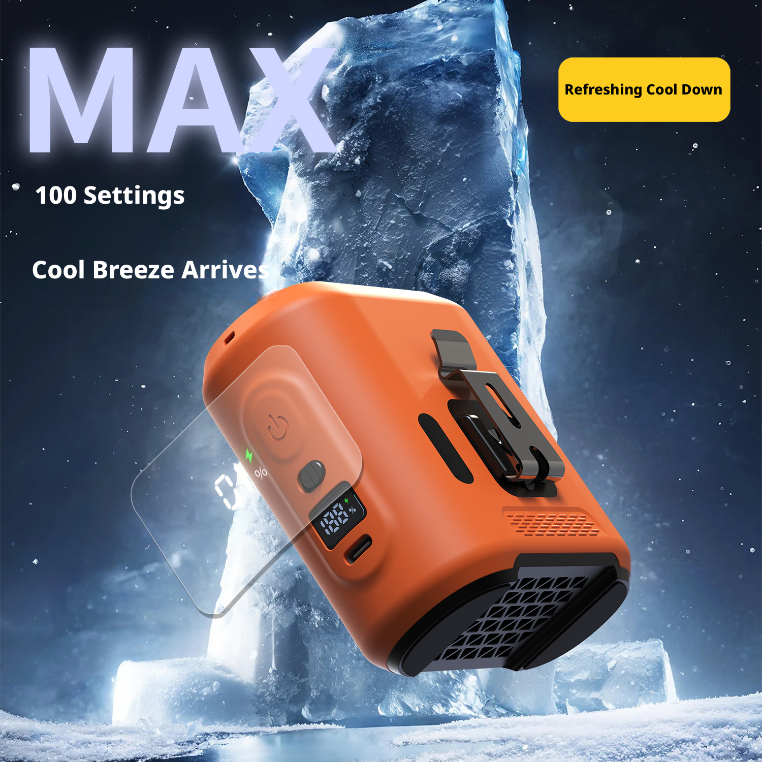 Model HX-F371 High-Speed Waist Fan Manufacturer, 8000mAh Rechargeable Body Cooling Fan