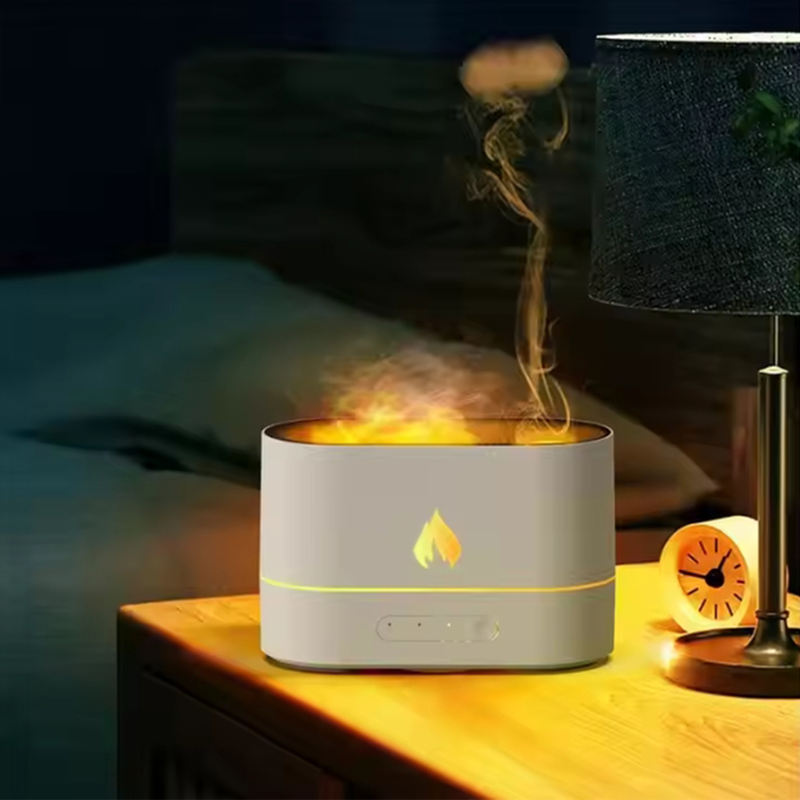 V20 Flame Aroma Diffuser Manufacturer, 250ml Humidifier with Realistic Firelight Effect