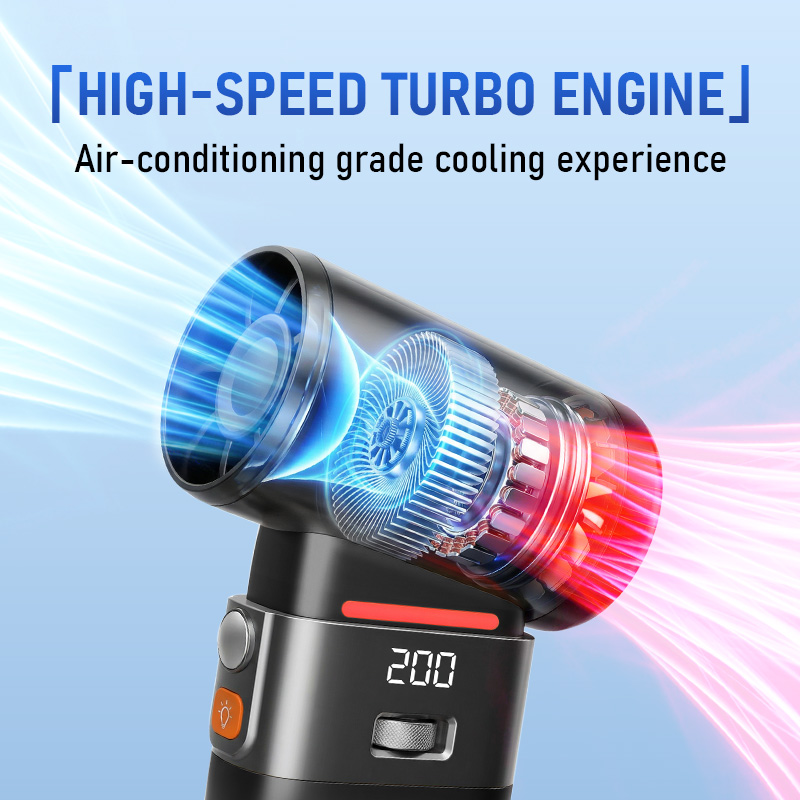 HY-F6 Multifunctional Blower Fan | 8000mAh, 130000RPM, with Vacuum & Power Bank Factory
