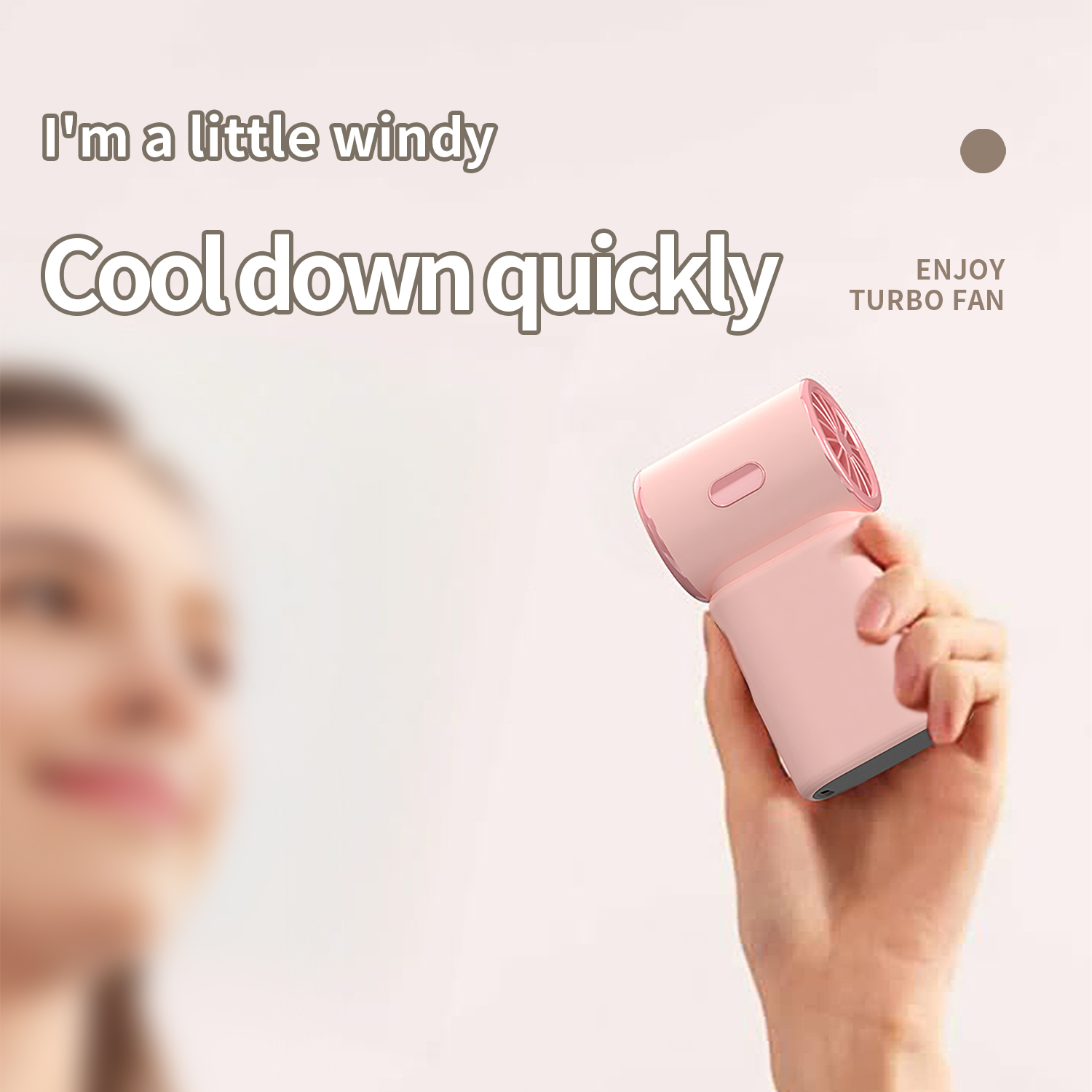 Model HX-F001 Handheld Turbo Fan Manufacturer, 2000mAh Portable Mini Fan with Digital Display