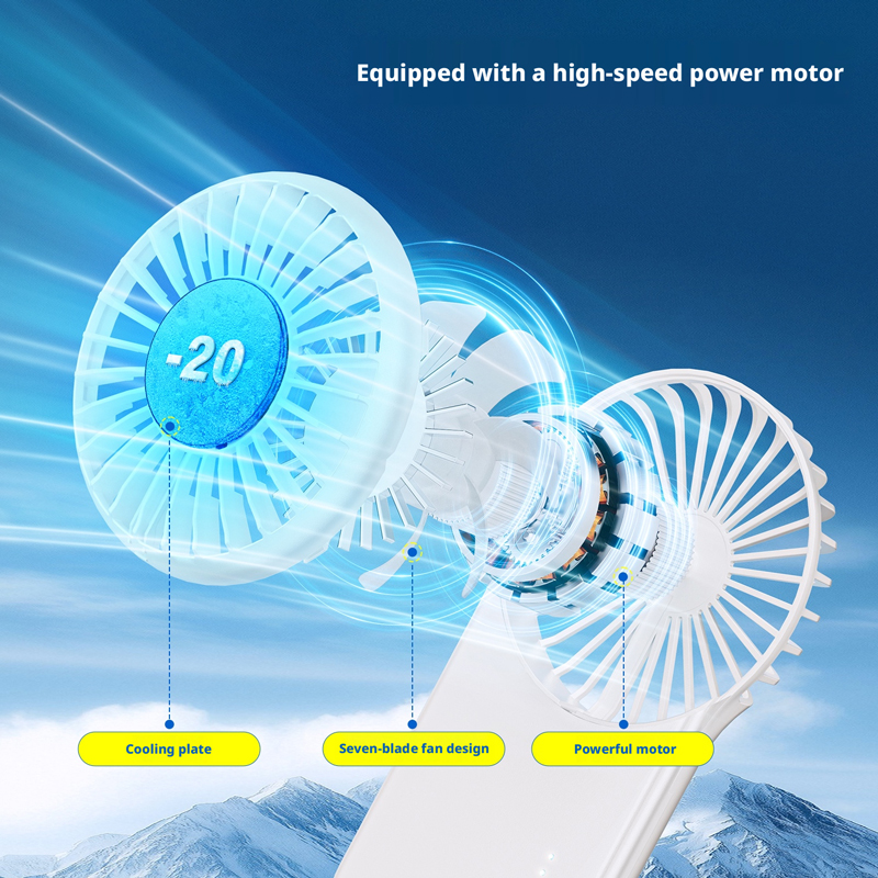 Model TC56 Cooling Handheld Fan Manufacturer, 2000mAh Portable Mini Fan with 10-12°C Refrigeration