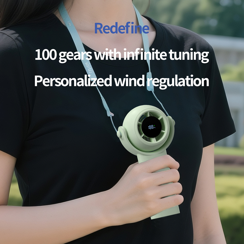Model HX-F321 Handheld Turbo Fan Manufacturer, 2000mAh Mini Wind Cannon with LED Light