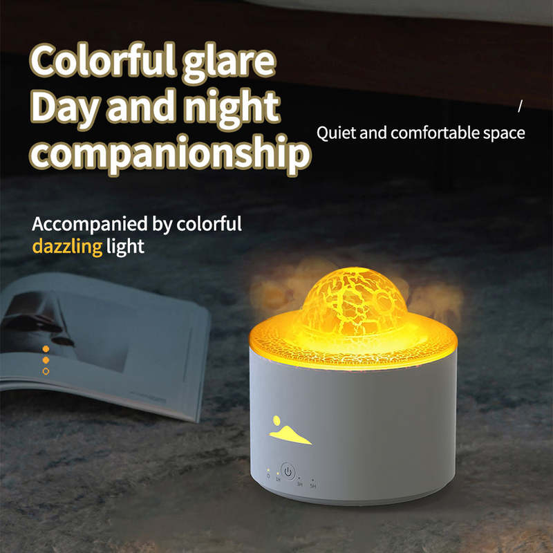 130 Volcano Aroma Diffuser Manufacturer, 250ml Humidifier with Crackle Lava Light