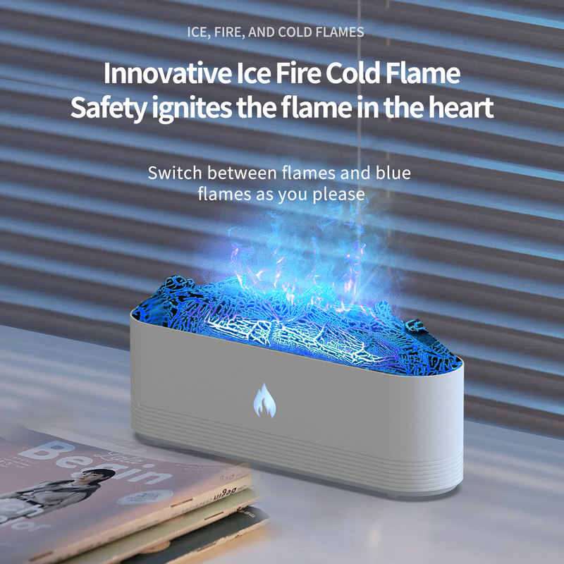JS119B Lava Fireplace Aroma Diffuser Manufacturer, 320ml Humidifier with Simulated Lava Effect
