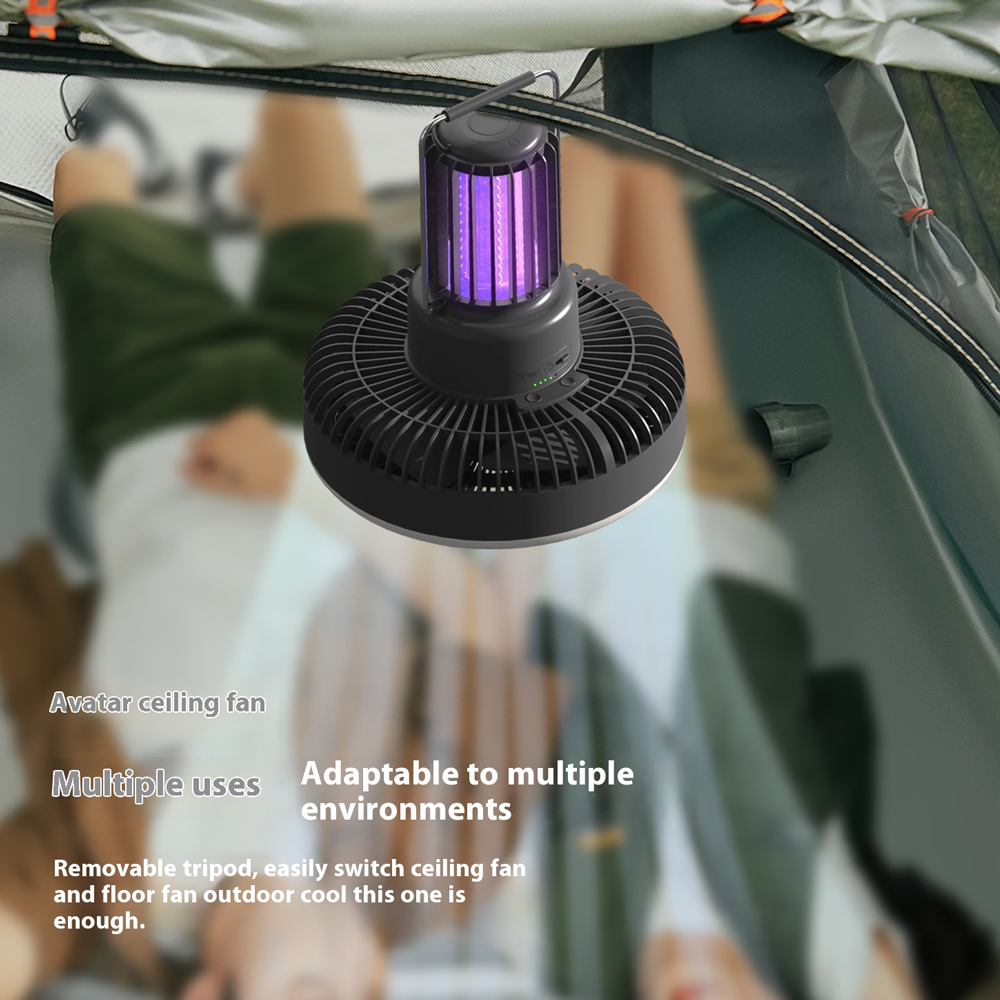 Model HX-149 Outdoor Multifunctional Fan Manufacturer, 5000mAh Rechargeable with Mosquito Repellent & LED Light