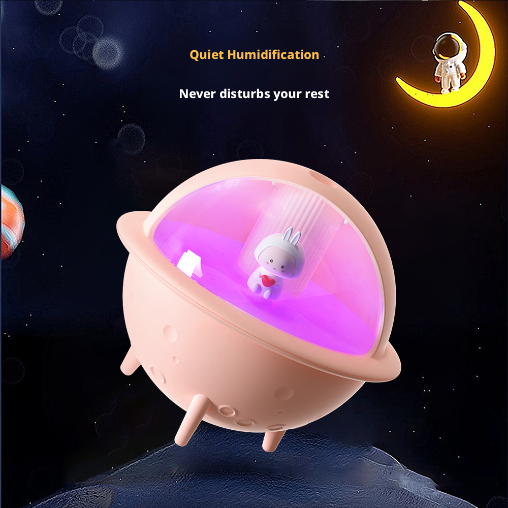 Model JS113 Spaceship Humidifier Manufacturer, 500ml Portable Humidifier with 1200mAh Battery