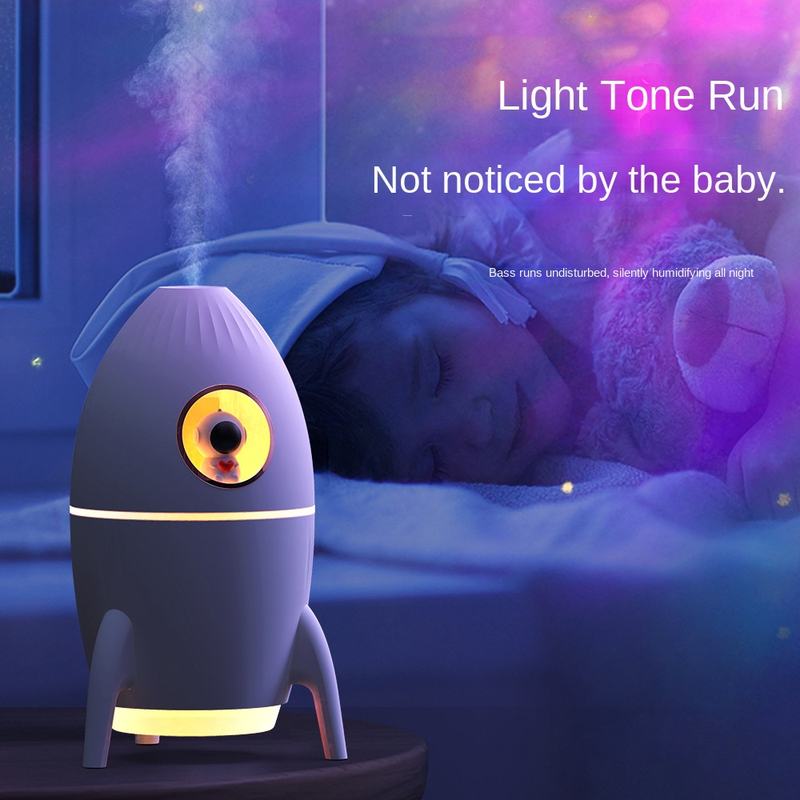 Model V9B Rocket Humidifier Manufacturer, 350ml Space Capsule Design Humidifier with Direct Spray