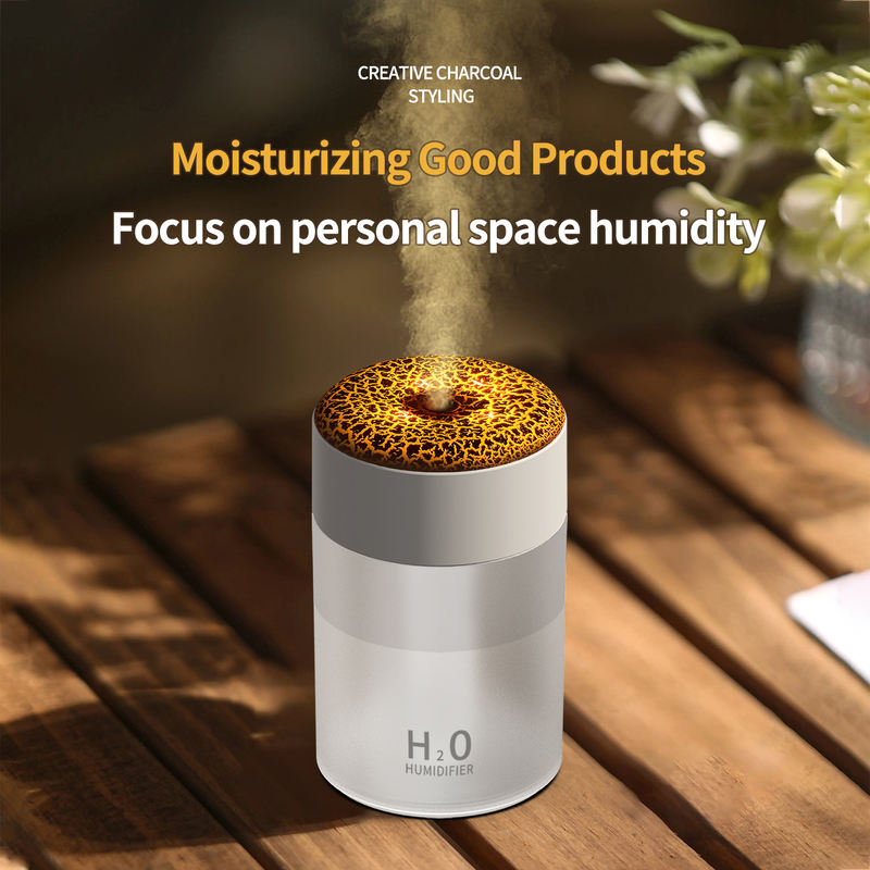 Model G855 Humidifier Manufacturer, 250ml Mini Humidifier with Volcano Crack Light Effect
