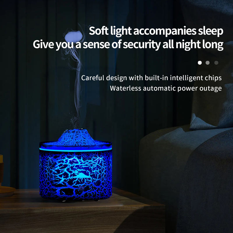 130A Lava Aroma Diffuser Manufacturer, 250ml Humidifier with Crackle Volcano Light