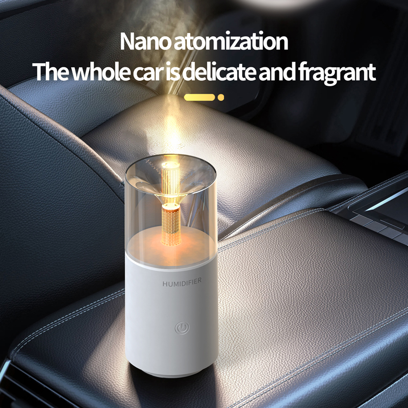 129 Car Candle Light Aroma Diffuser Manufacturer, 120ml Mini Humidifier for Vehicles