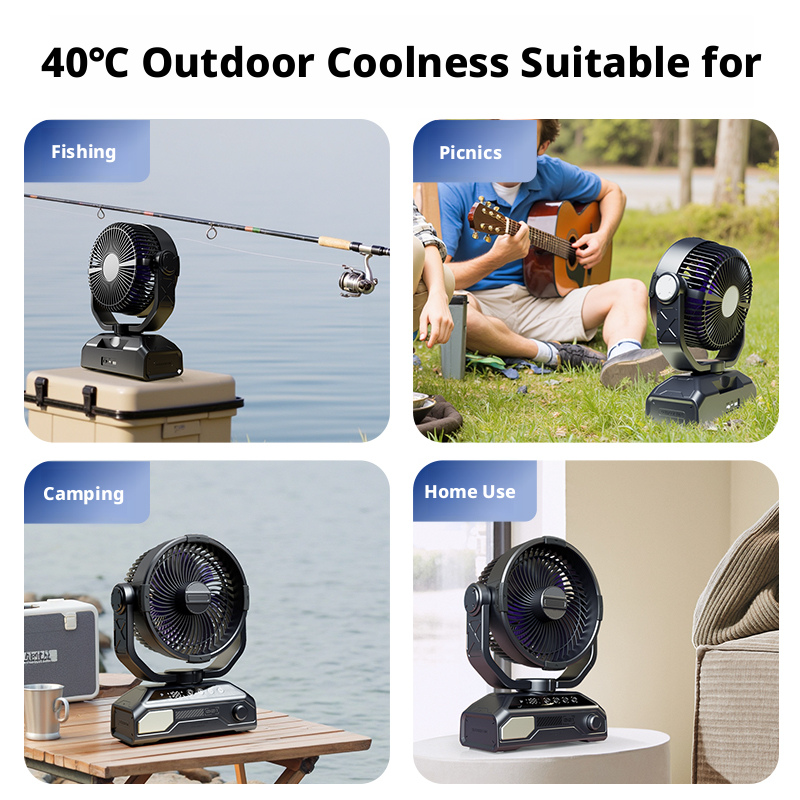 Model S11 Camping Fan with Power Bank, OEM/ODM Supported, with Remote Control