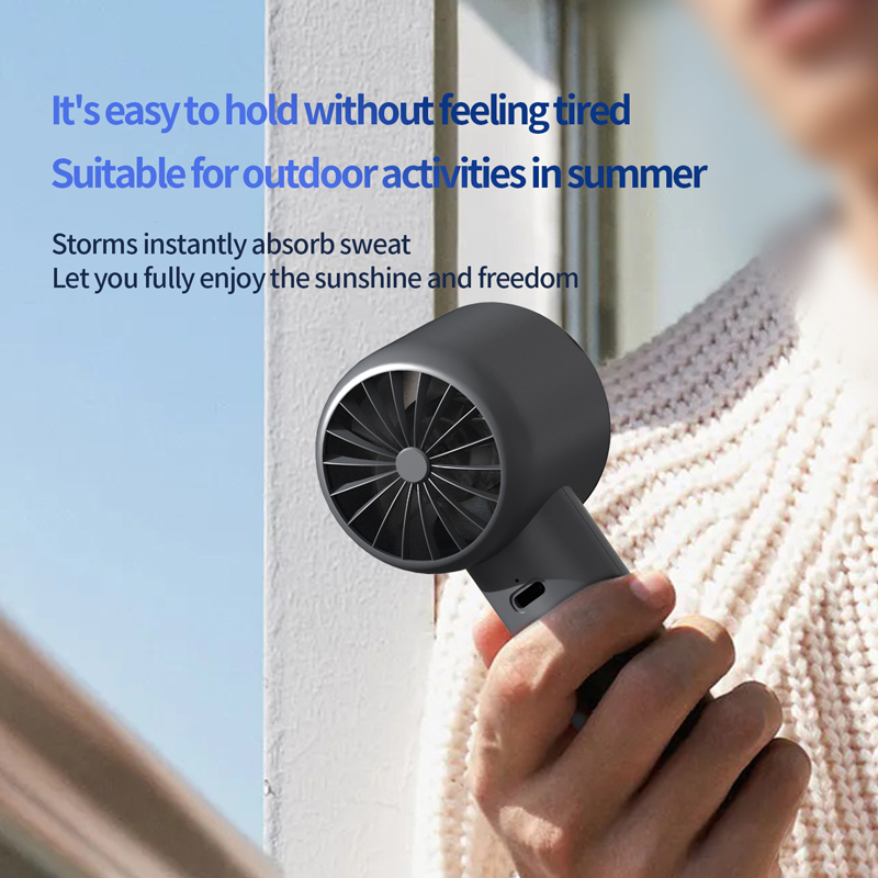 Model HX-F359 Handheld Turbo Fan Manufacturer, 2000mAh Portable Mini Fan with Digital Display