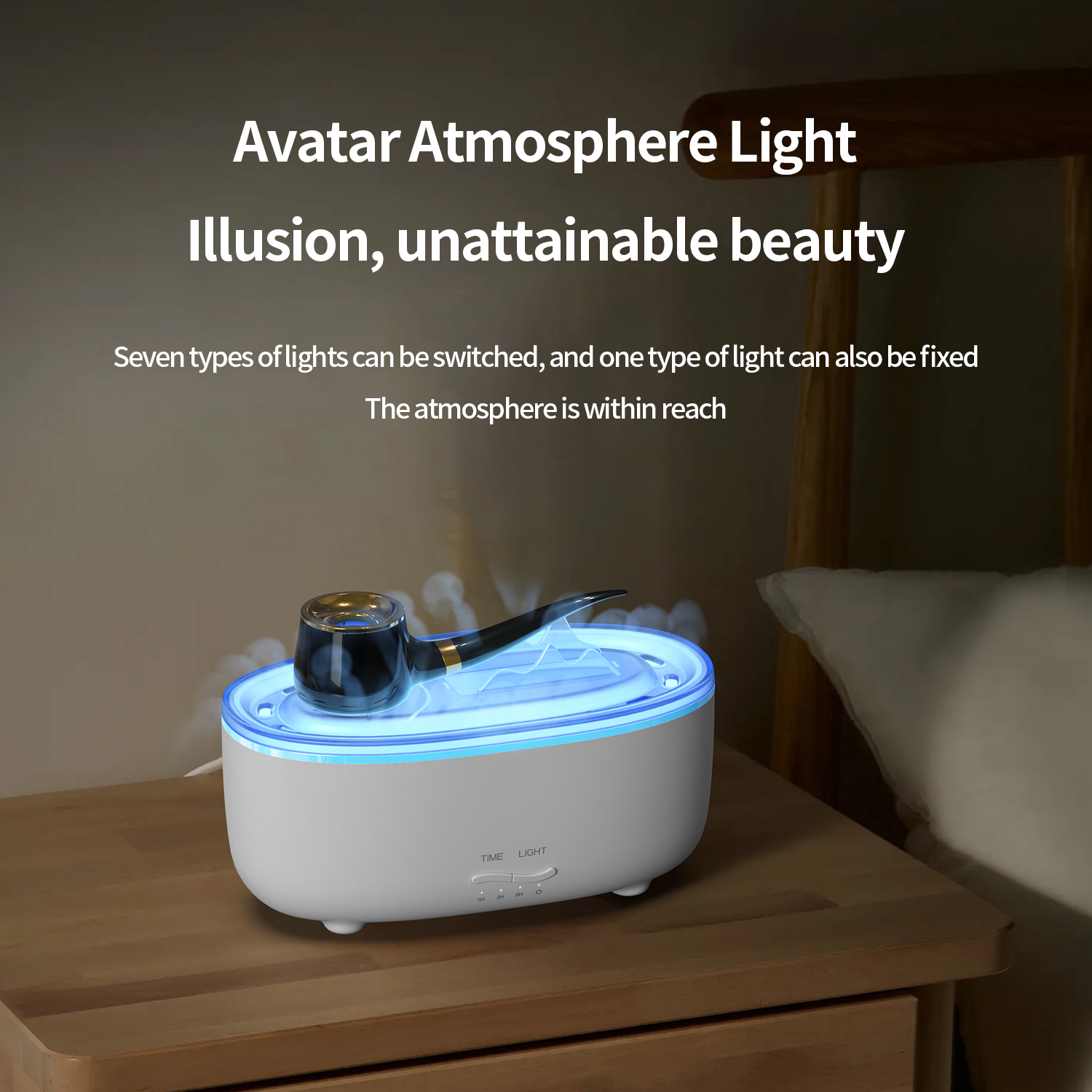 Model 179 Pipe-Shaped Aroma Diffuser Manufacturer, 200ml Plug-In Humidifier with Ambient Light