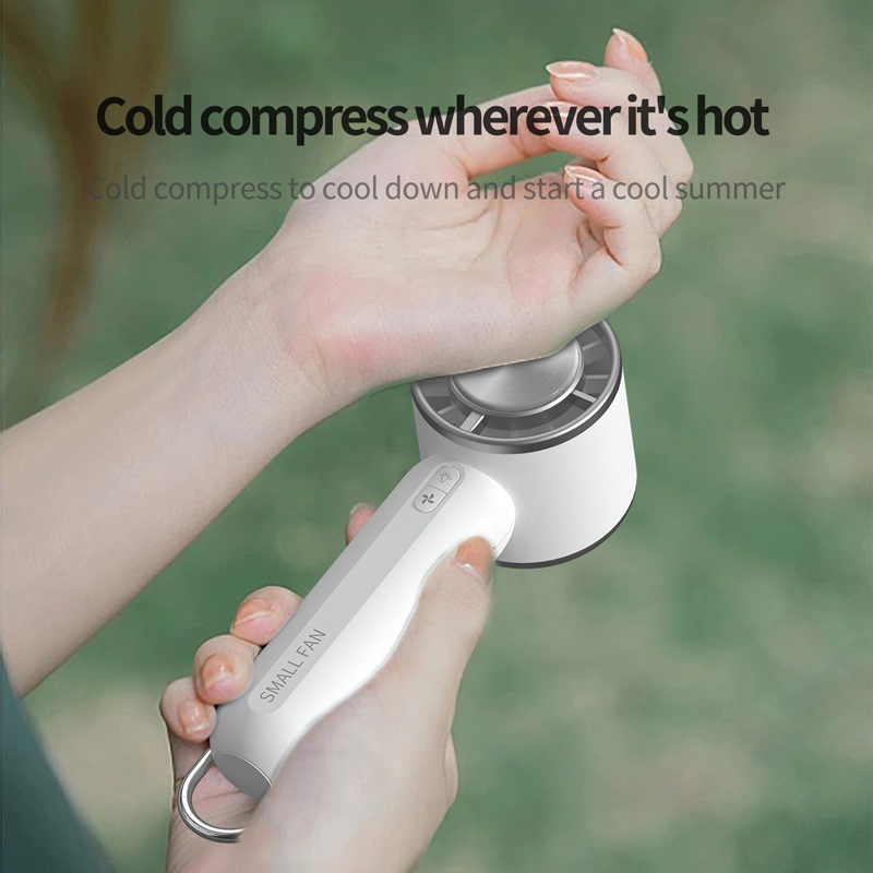 Model 136 Ice-Cooling Handheld Fan Manufacturer, 2000mAh Rechargeable Fan with Cold Compress Function