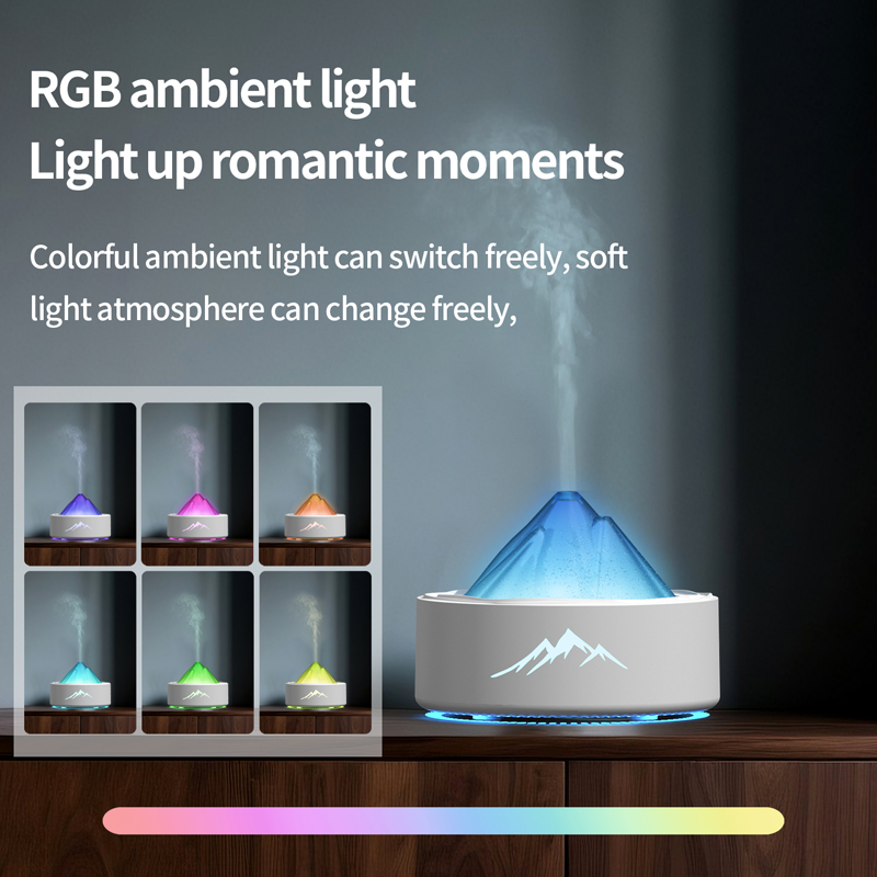 HX-X318 Mount Fuji Aroma Diffuser Manufacturer, 100ml Humidifier with RGB Ambient Light