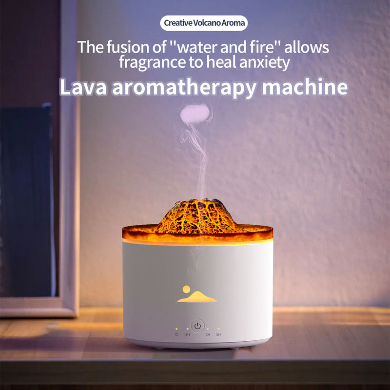 130A Lava Aroma Diffuser Manufacturer, 250ml Humidifier with Crackle Volcano Light