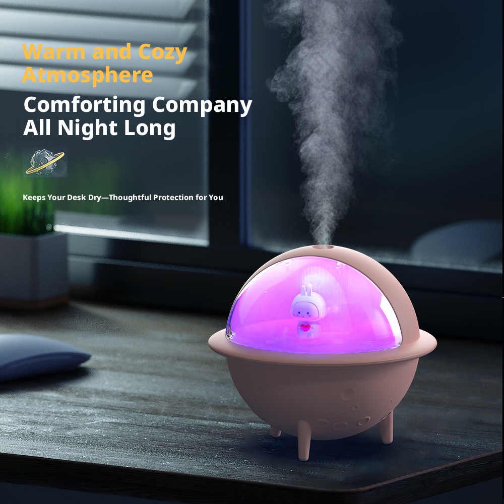 Model JS113 Spaceship Humidifier Manufacturer, 500ml Portable Humidifier with 1200mAh Battery