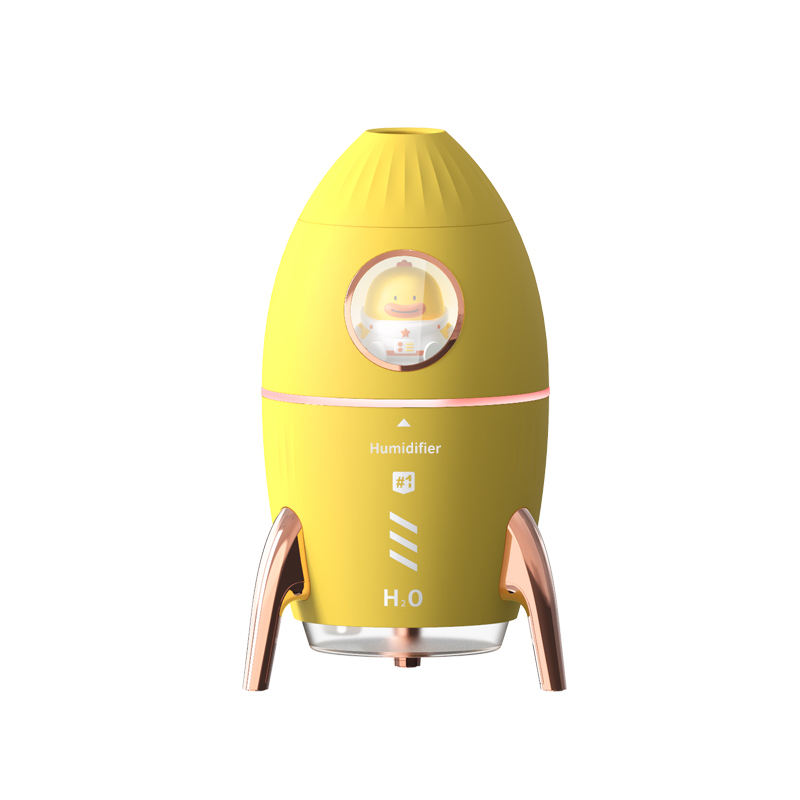 Model V9 Rocket Humidifier Manufacturer, 350ml Desktop Humidifier with Smoke Ring Mist Effect