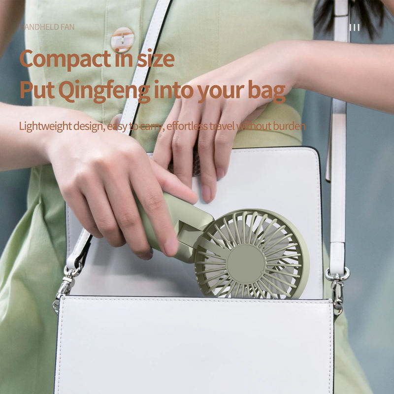 Model 175 USB Rechargeable Handheld Fan, OEM/ODM Supported, Personal Cooling Fan with Stand