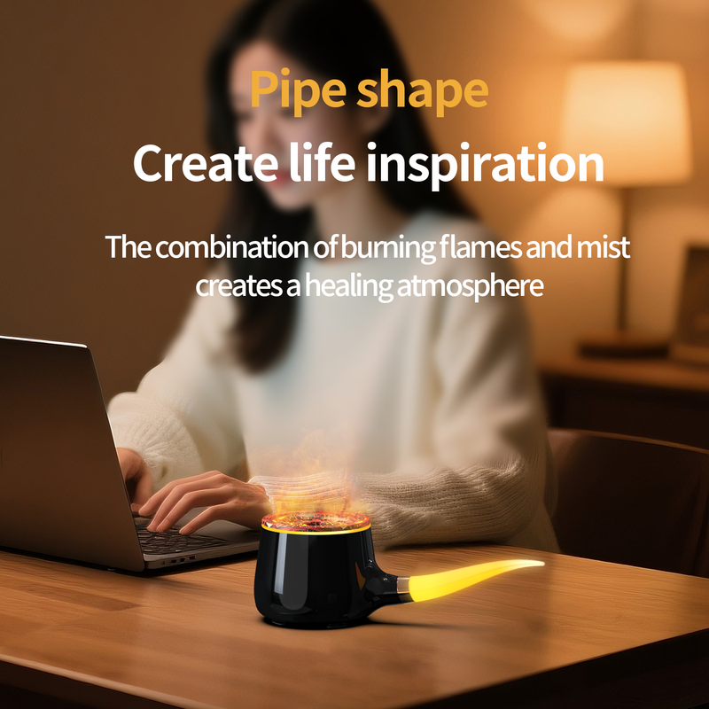 HX-X109 Pipe Aroma Diffuser Manufacturer, Multi-Spray Humidifier with Flame Lava Light