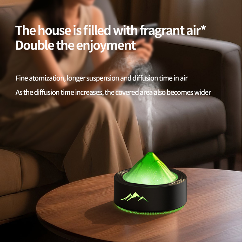 HX-X318 Mount Fuji Aroma Diffuser Manufacturer, 100ml Humidifier with RGB Ambient Light