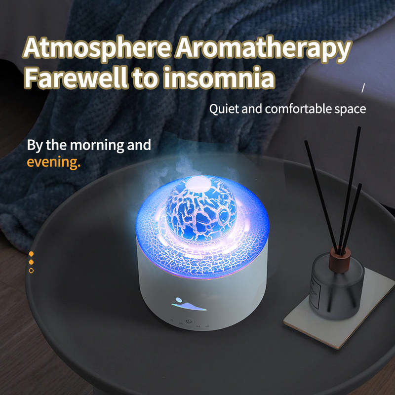 130 Volcano Aroma Diffuser Manufacturer, 250ml Humidifier with Crackle Lava Light