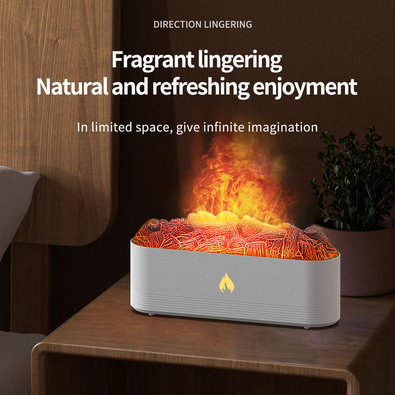 JS119B Lava Fireplace Aroma Diffuser Manufacturer, 320ml Humidifier with Simulated Lava Effect