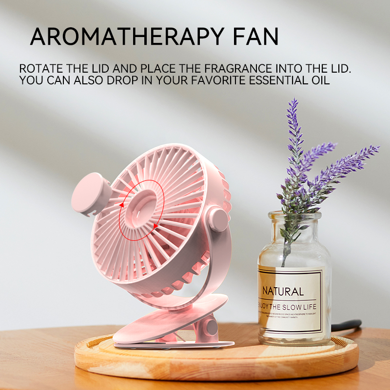 Model 926 Stylish Clip-On Fan, OEM/ODM Supported, with Aromatherapy Design