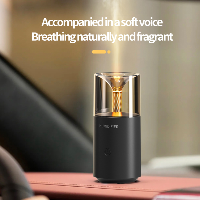 129 Car Candle Light Aroma Diffuser Manufacturer, 120ml Mini Humidifier for Vehicles
