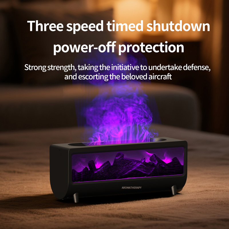 HX-X309 Fireplace Aroma Diffuser Manufacturer, 150ml Humidifier with Simulated Flame Light