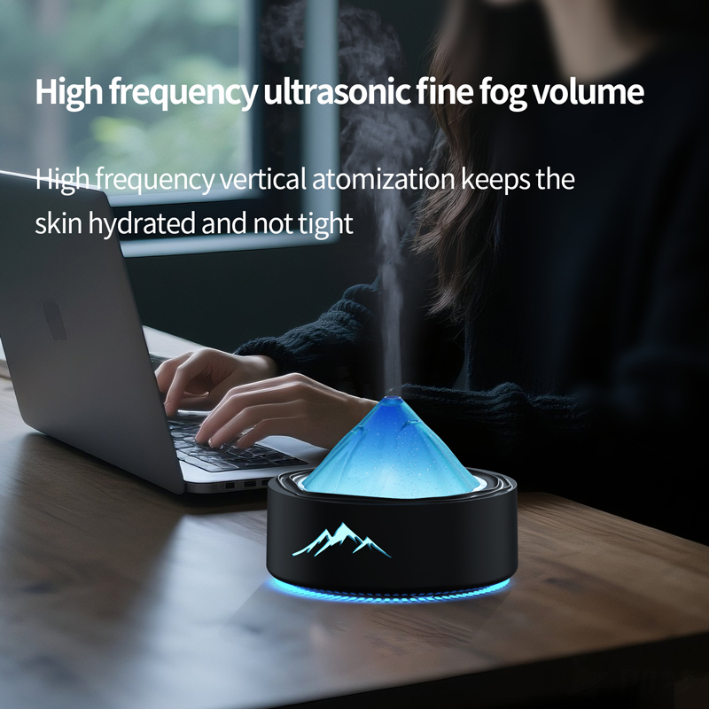 HX-X318 Mount Fuji Aroma Diffuser Manufacturer, 100ml Humidifier with RGB Ambient Light