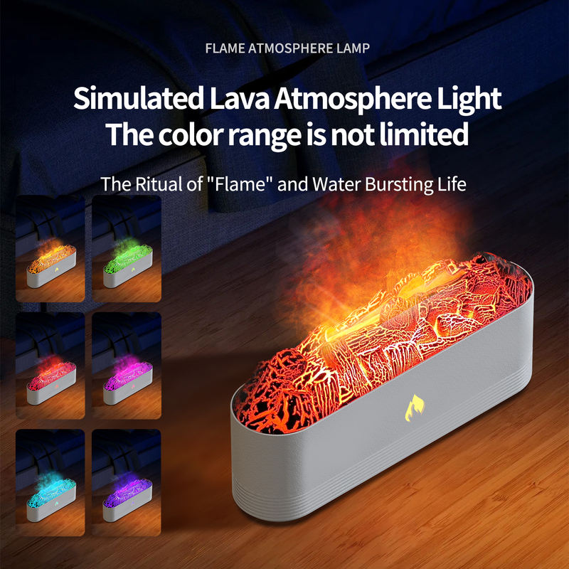 JS119B Lava Fireplace Aroma Diffuser Manufacturer, 320ml Humidifier with Simulated Lava Effect