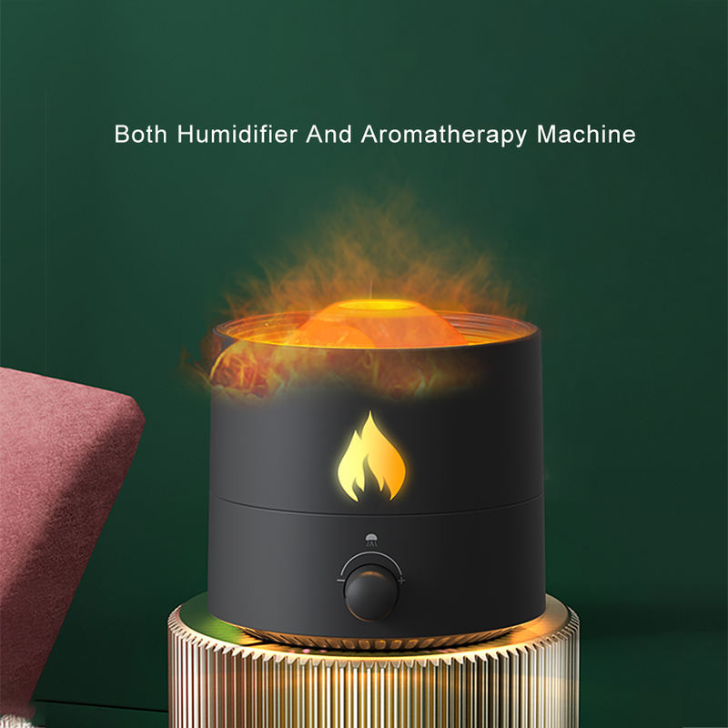 V8 Flame Aroma Diffuser Manufacturer, 250ml Humidifier with Dual Mist & Fire Light