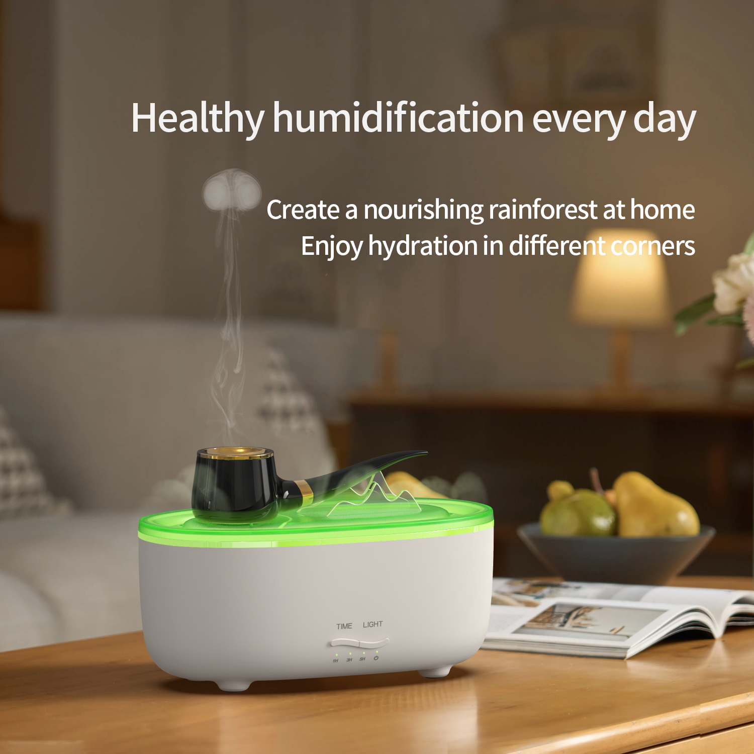 Model 179 Pipe-Shaped Aroma Diffuser Manufacturer, 200ml Plug-In Humidifier with Ambient Light