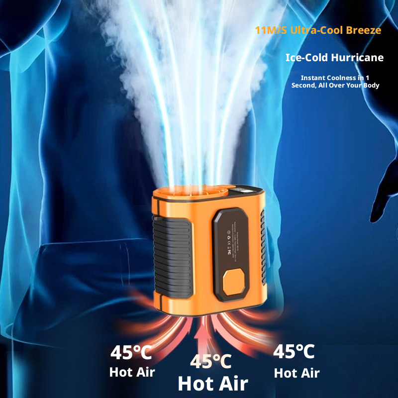 Model M336 High-Speed Waist Fan Manufacturer, 5000mAh Ultra-Long Battery Life Clip-On Fan