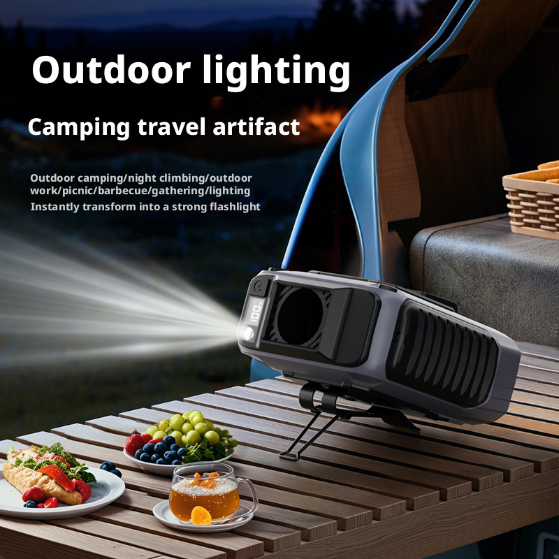 Model LK101 2-in-1 Waist Fan with Power Bank, USB Fast Charge Output, Ultra-Lightweight 260g
