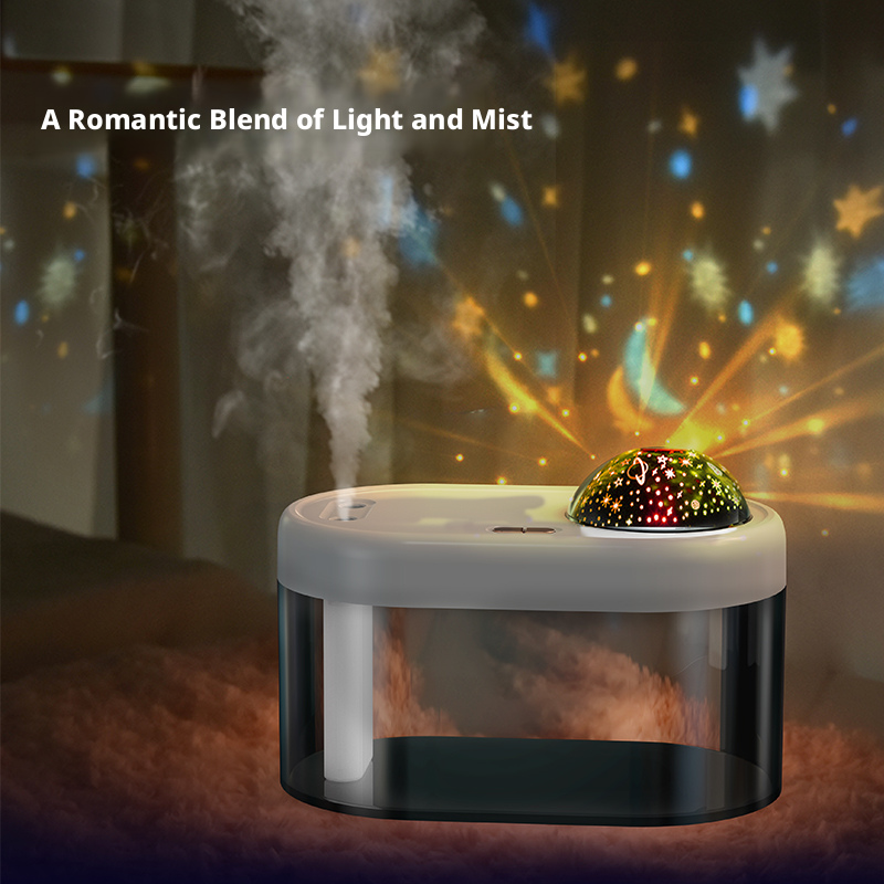 Model 908C Humidifier Manufacturer, 1000ml Rechargeable Humidifier with Star Projection Night Light